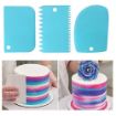 Picture of 3 PIS Cake Scraper   3 pis cake scraper Set Plastic Dough Scraper Cake Cutter Smoother Icing Fondant Cake Decorating Pastry Baking Tool Decorating Pastry Baking Tool hook hole design makes